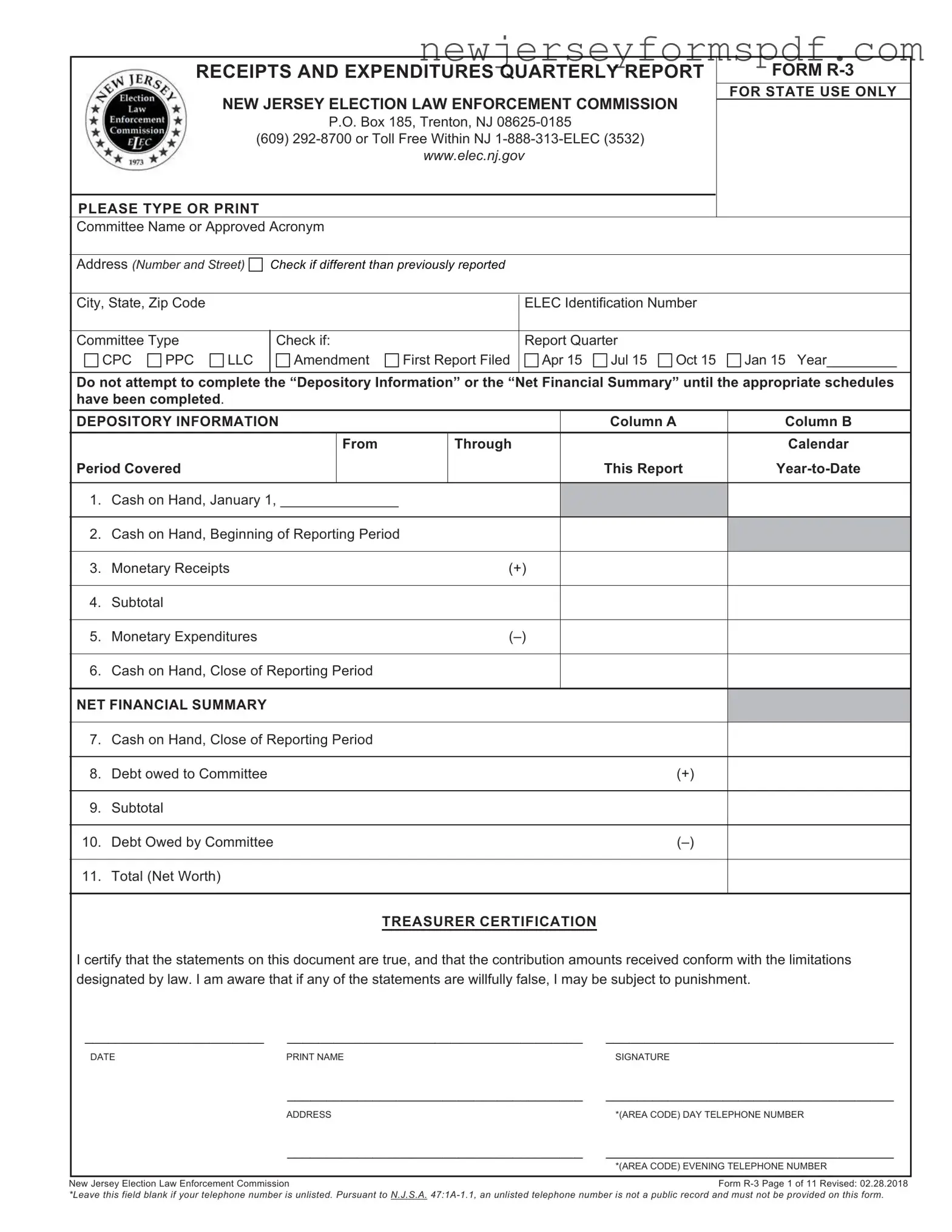 Fill Out a Valid New Jersey R 3 Template