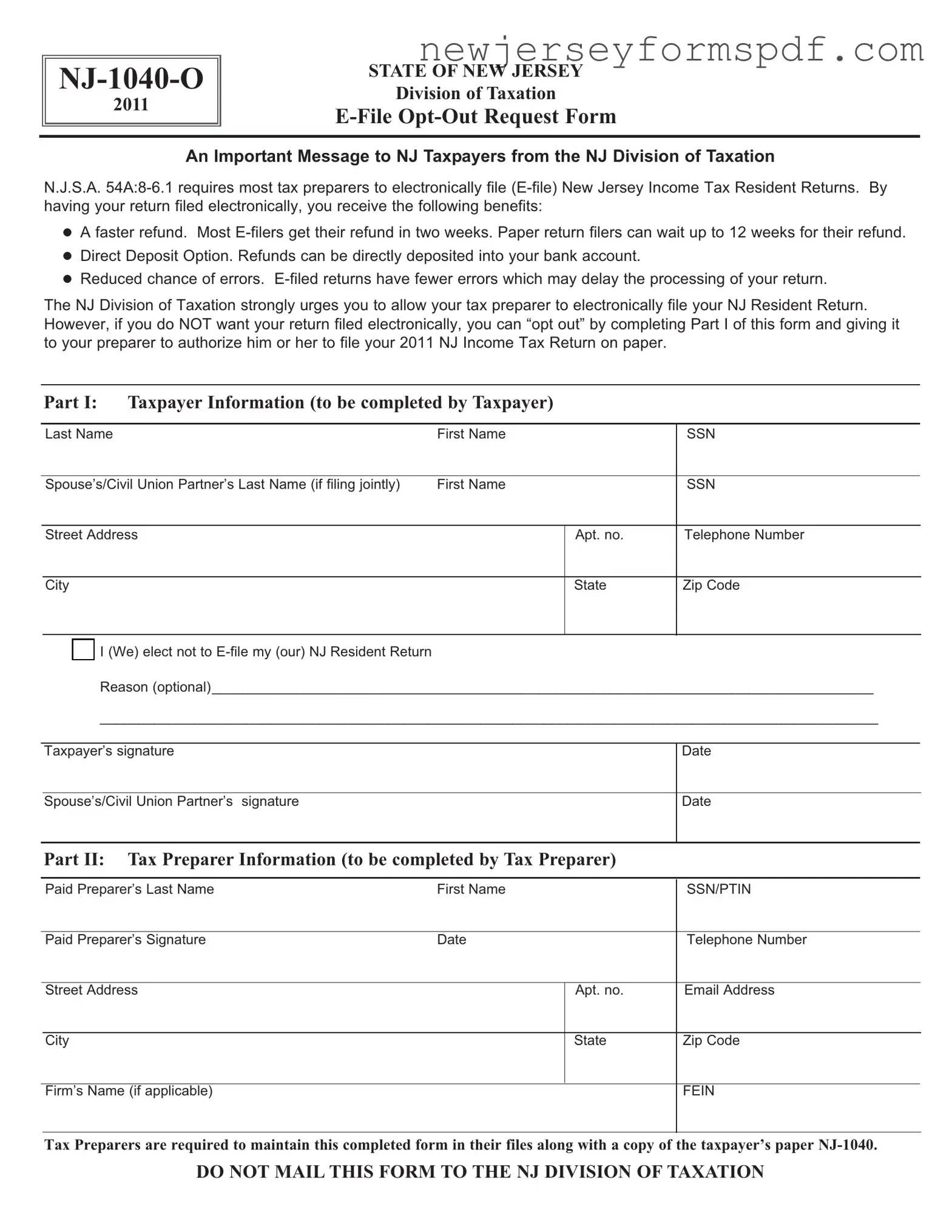 Fill Out a Valid Nj 1040 O Template
