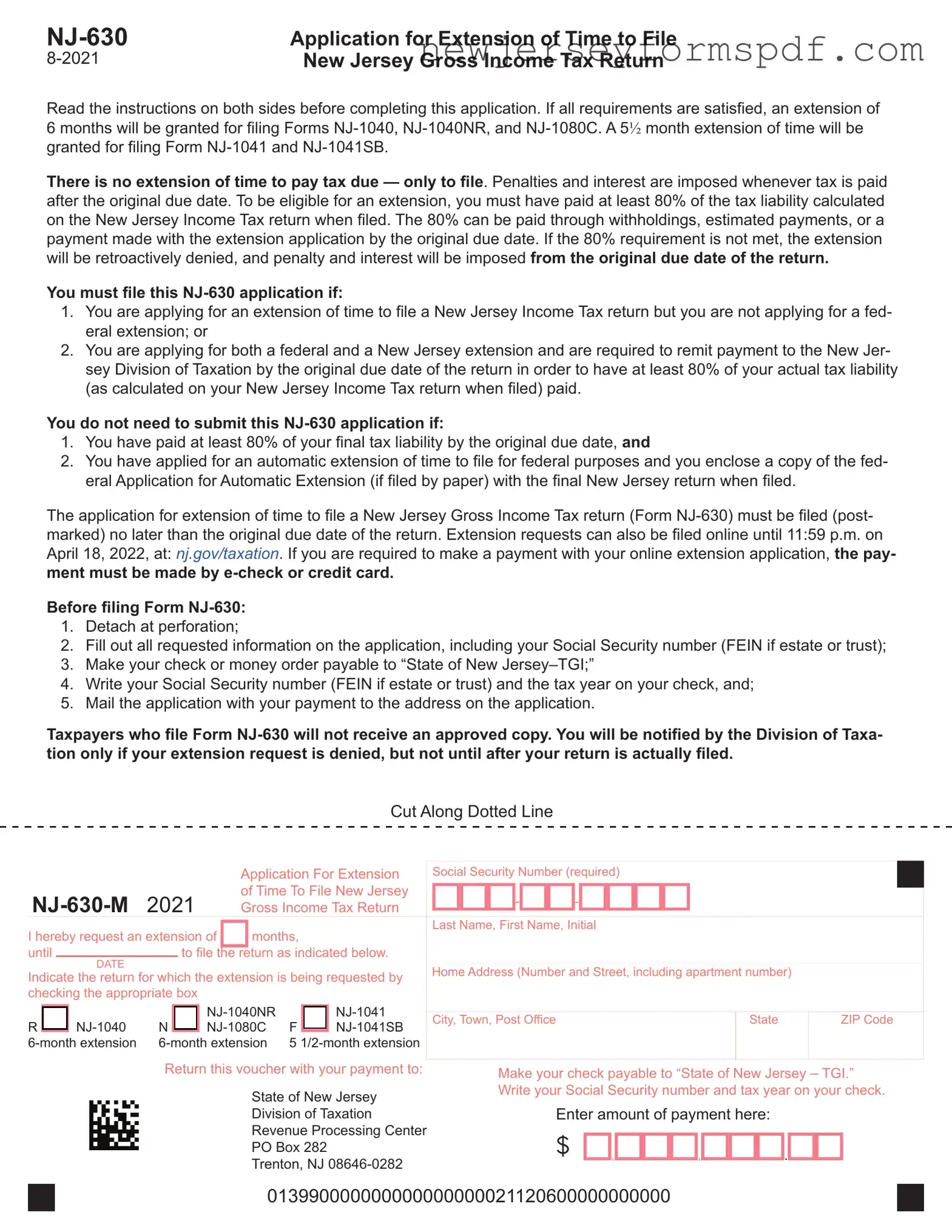 Fill Out a Valid Nj 630 Template
