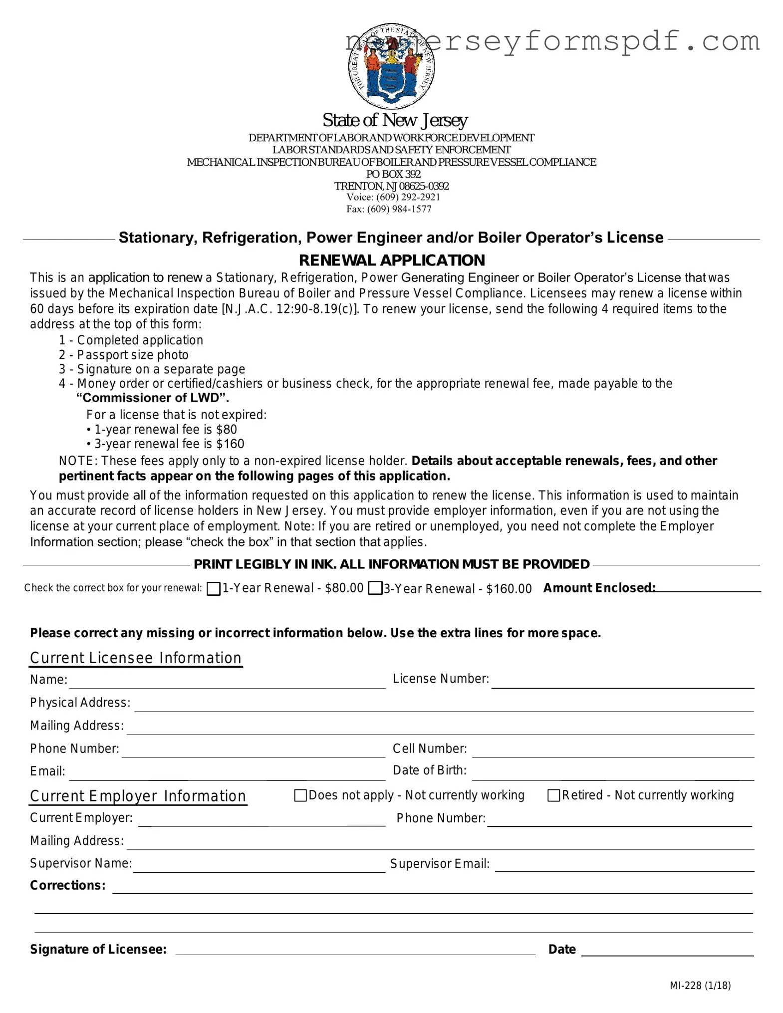 Fill Out a Valid Nj Boiler License Renewal Template