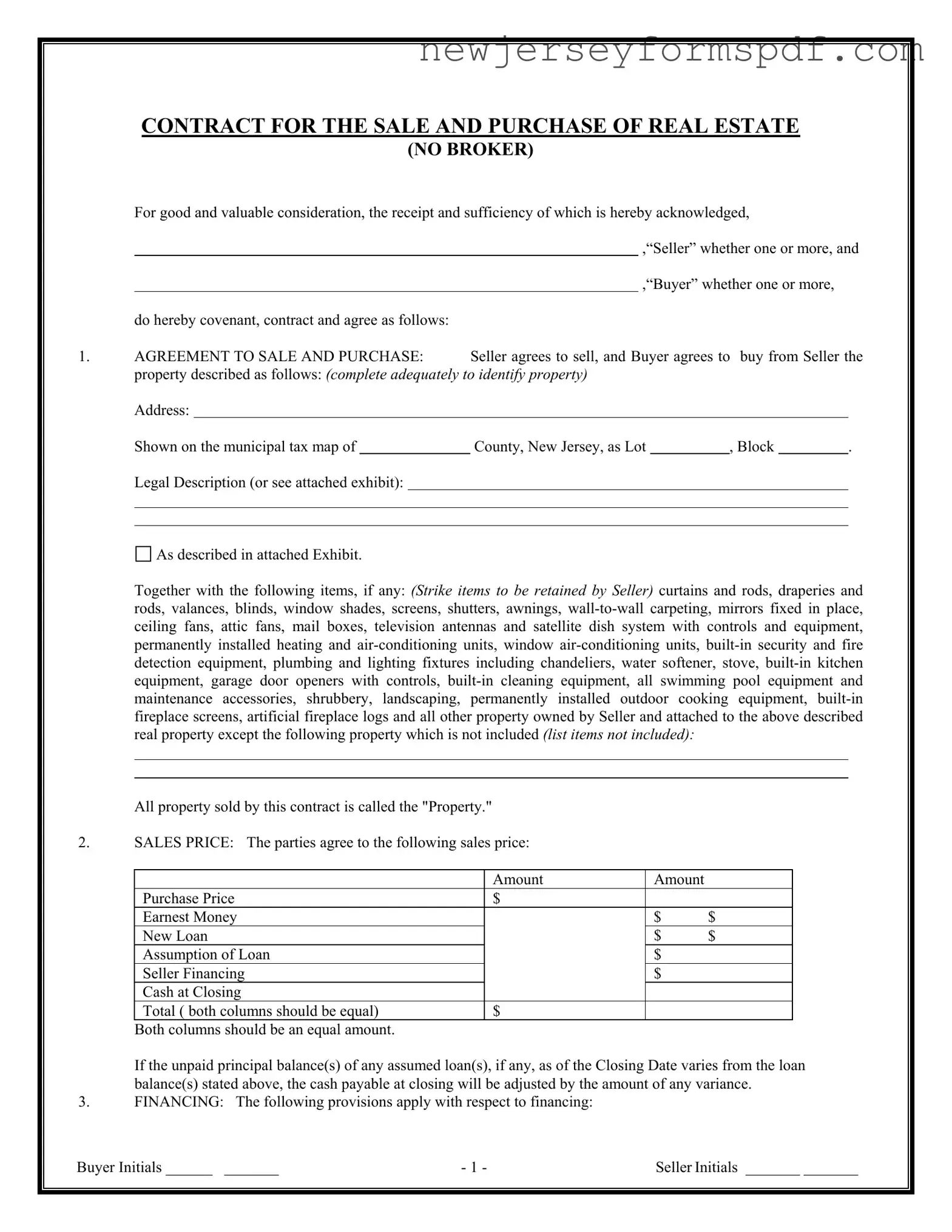 Fill Out a Valid Nj Contract Sale Template