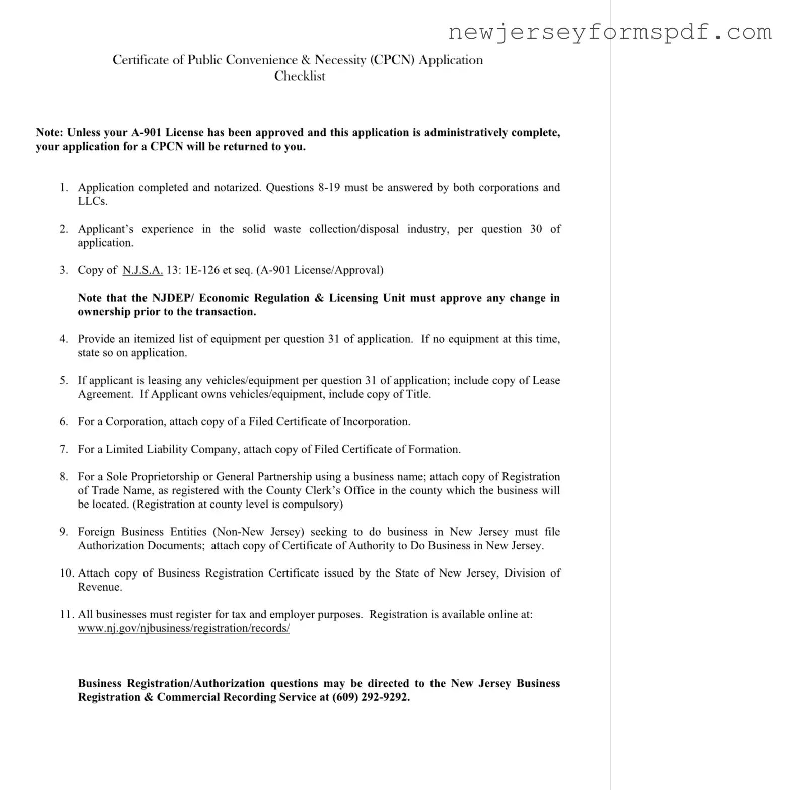 Fill Out a Valid Nj Cpcn Template