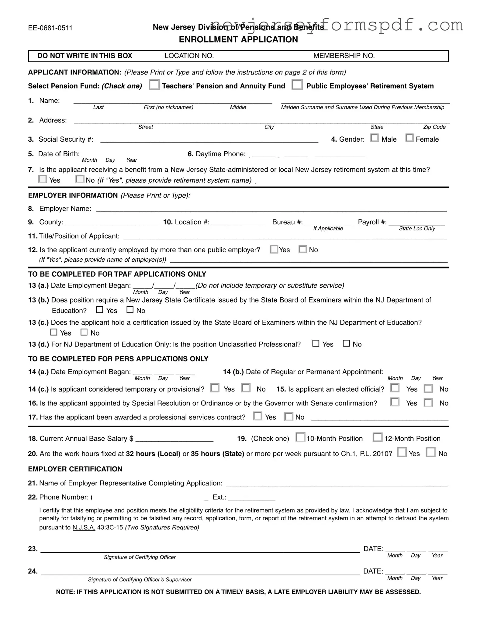 Fill Out a Valid Nj Enrollment Application Template