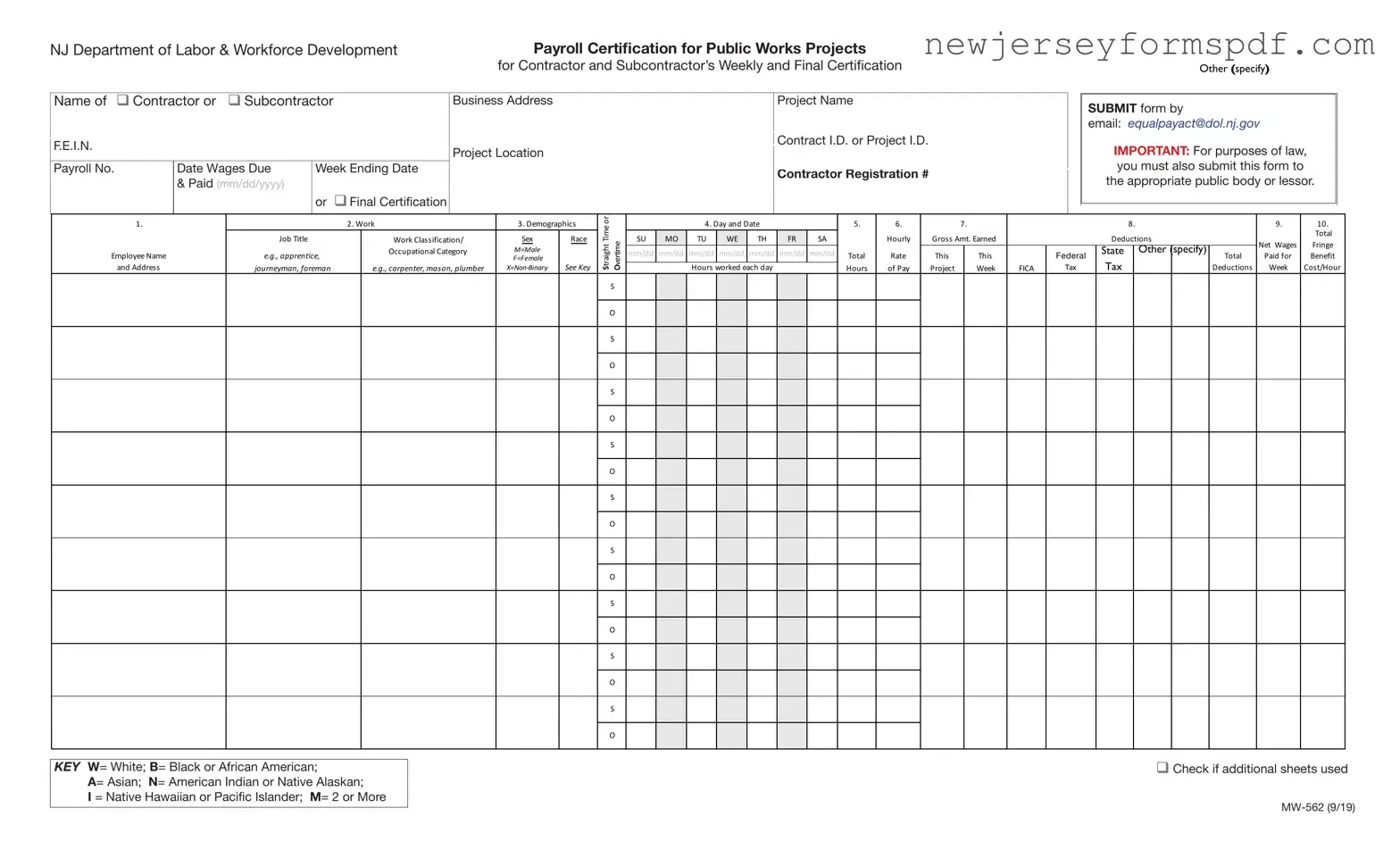 Fill Out a Valid Nj Payroll Certification Template