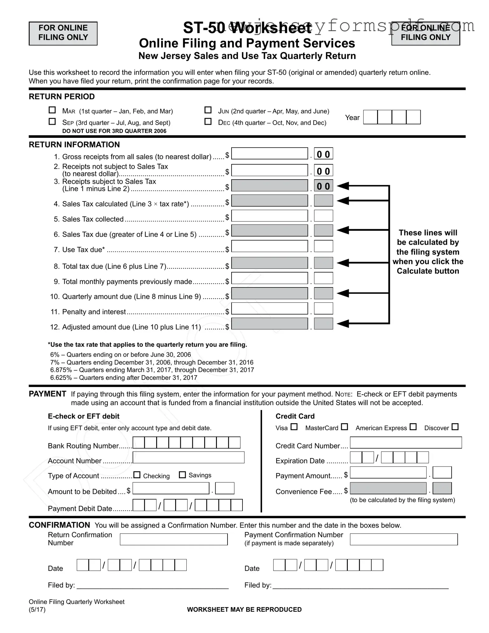 Fill Out a Valid Nj Sales Tax St 50 Template