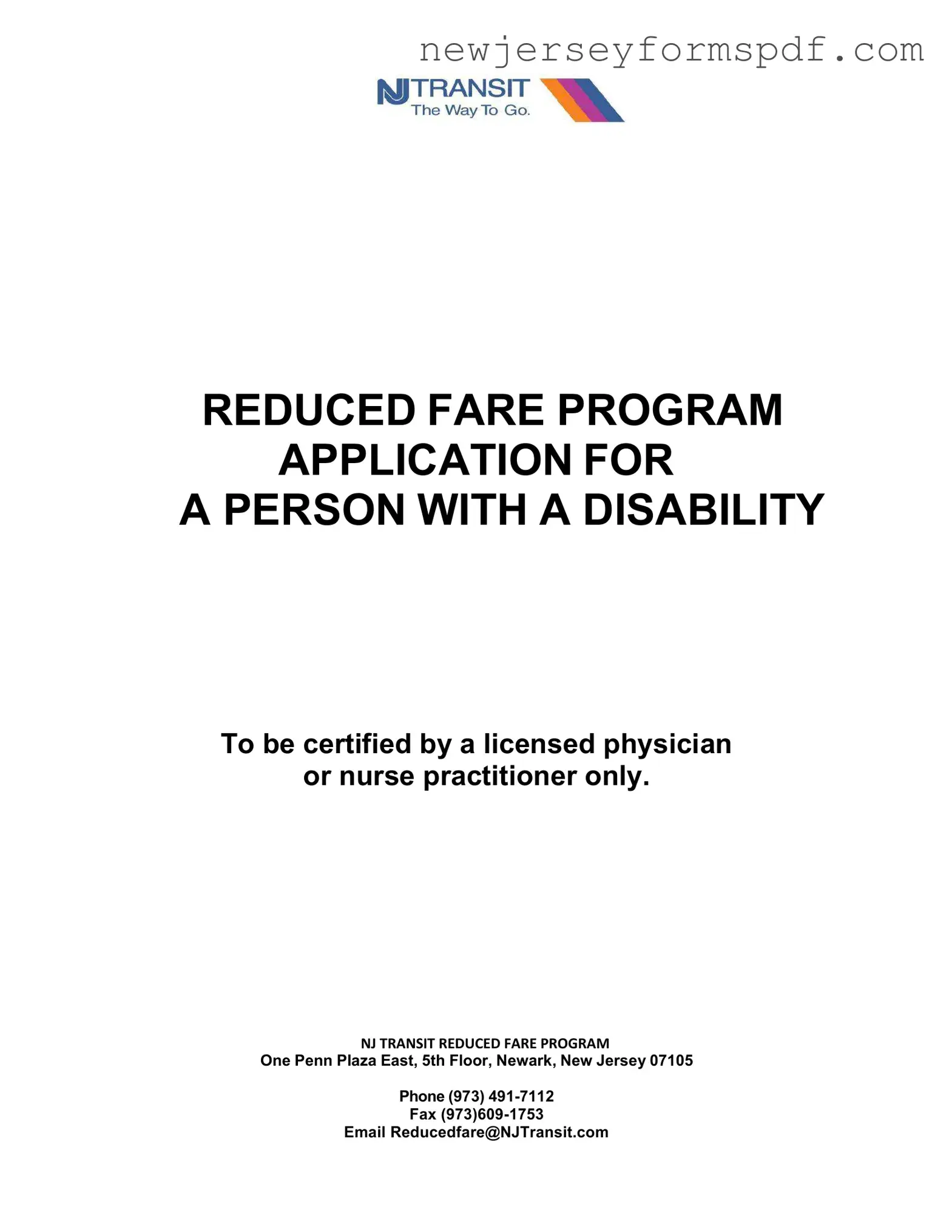 Fill Out a Valid Nj Transit Discounts For Disabled Template