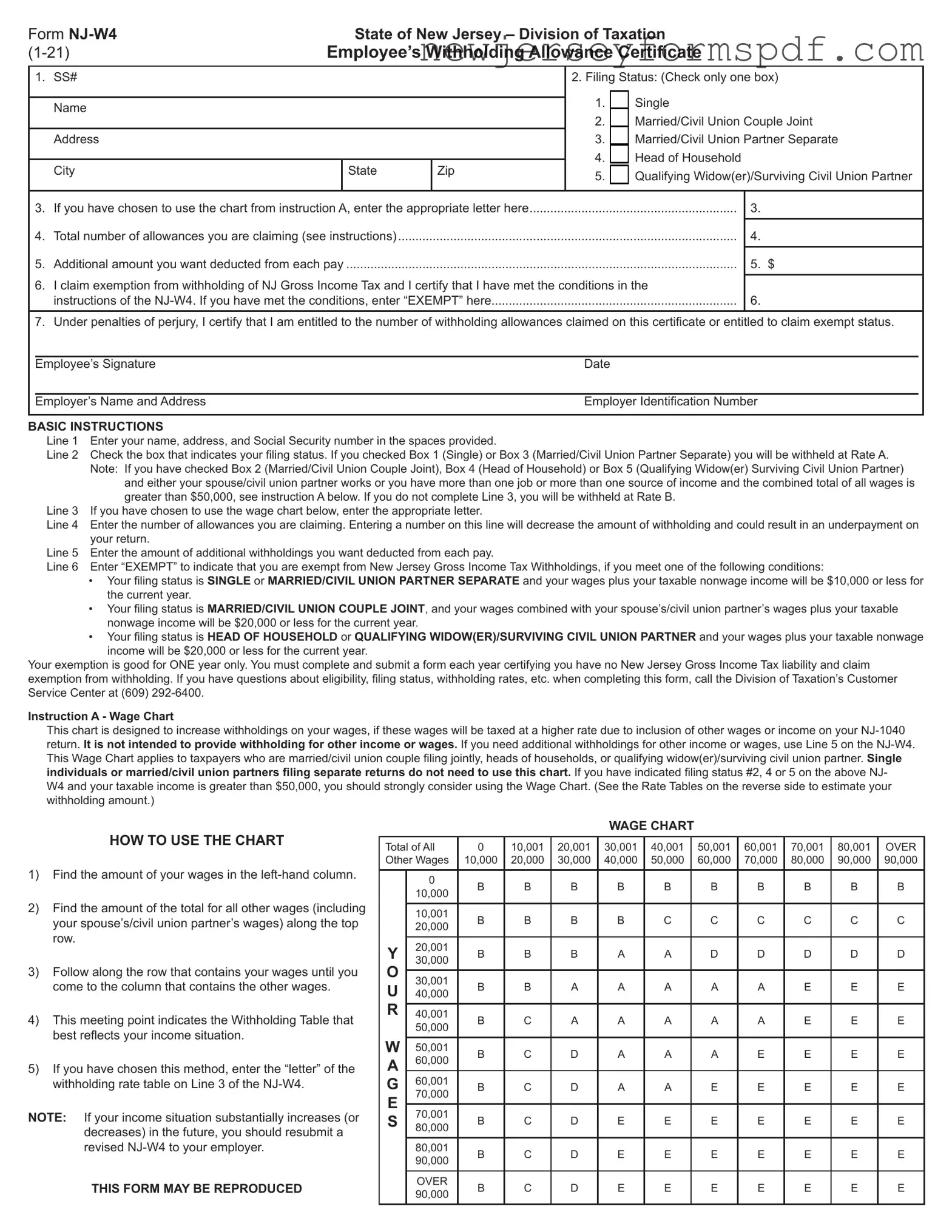 Fill Out a Valid Nj W4 Template