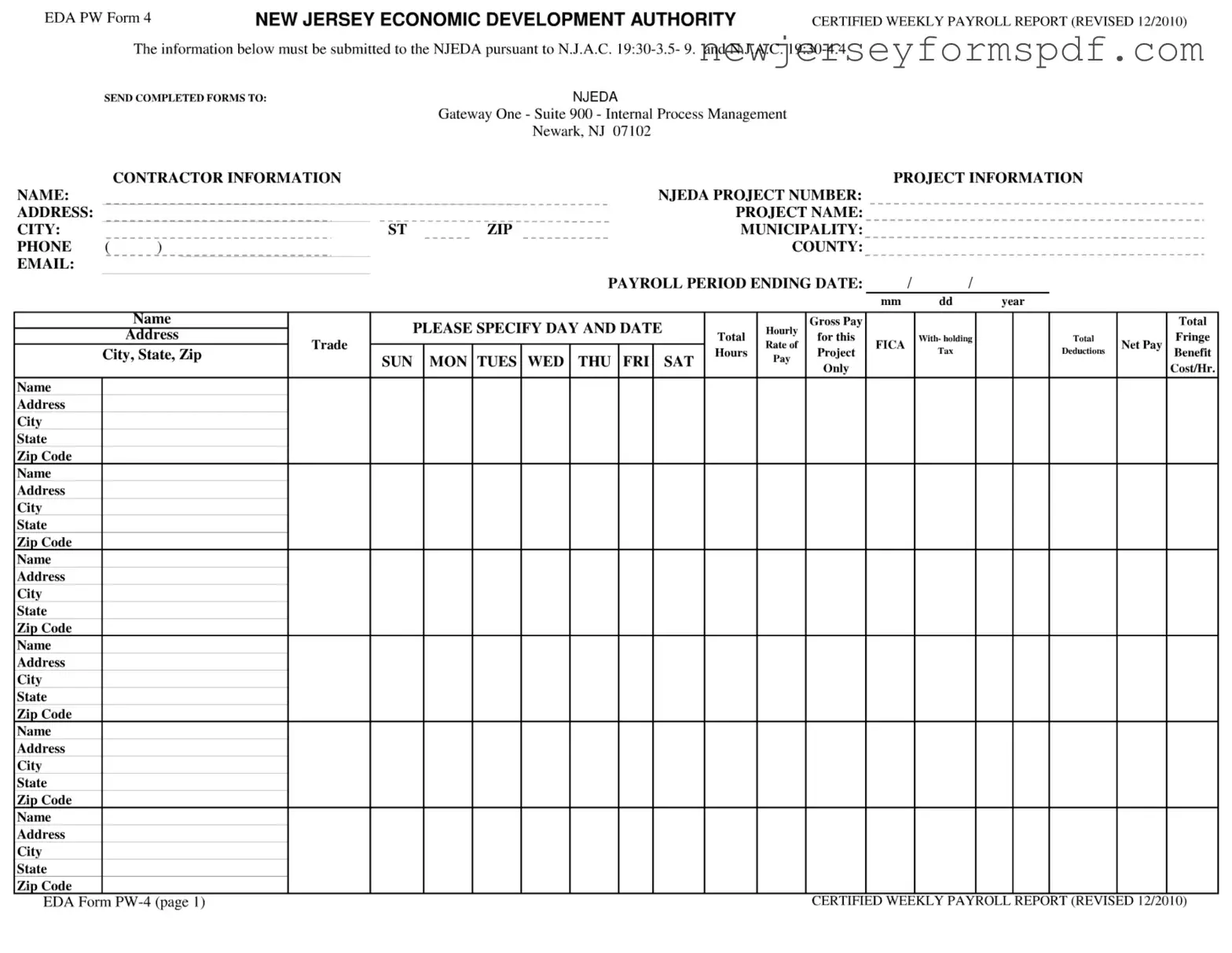 Fill Out a Valid Njeda Certified Payroll Template