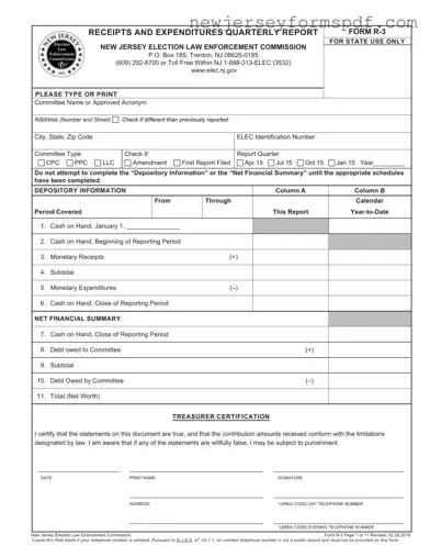 Fill Out a Valid New Jersey R 3 Template