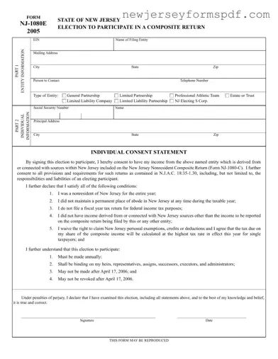 Fill Out a Valid Nj 1080E Template