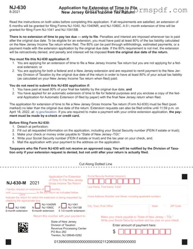Fill Out a Valid Nj 630 Template