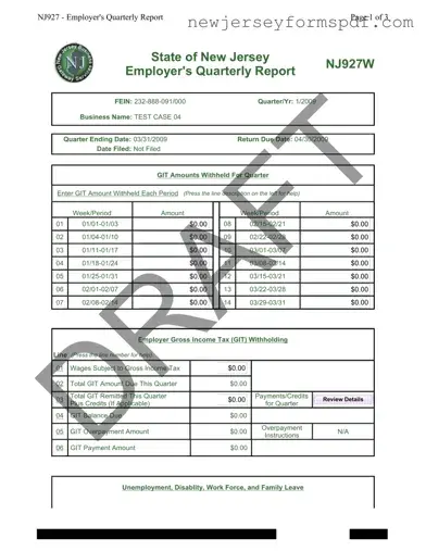 Fill Out a Valid Nj 927 W Template