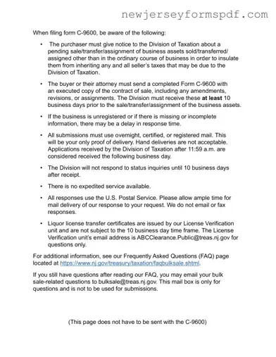 Fill Out a Valid Nj C 9600 Template