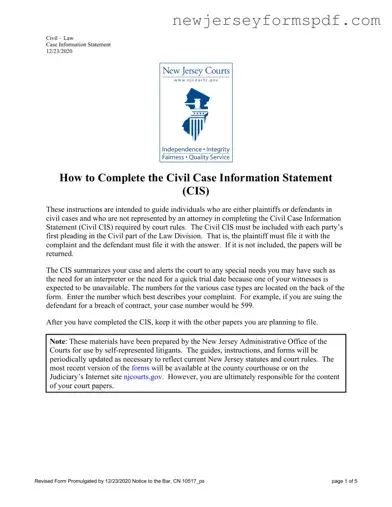 Fill Out a Valid Nj Complaint Template
