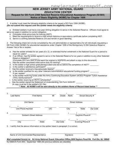 Fill Out a Valid Nj Dmava 603 Template