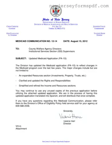 Fill Out a Valid Nj Pa 1G Template