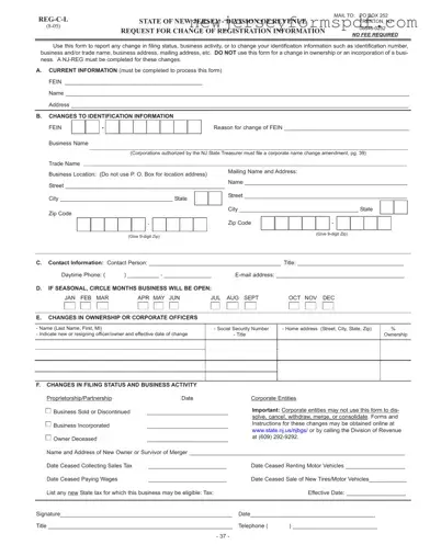 Fill Out a Valid Nj Reg C L Template