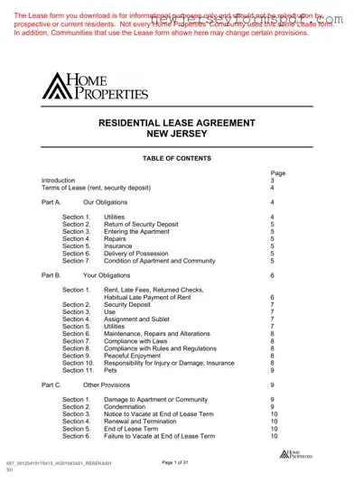 Fill Out a Valid Nj Residential Template