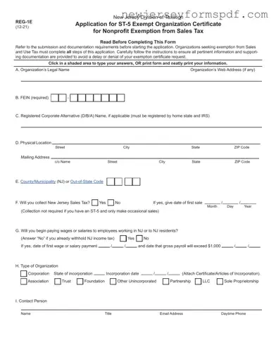 Fill Out a Valid Nj St 5 Template