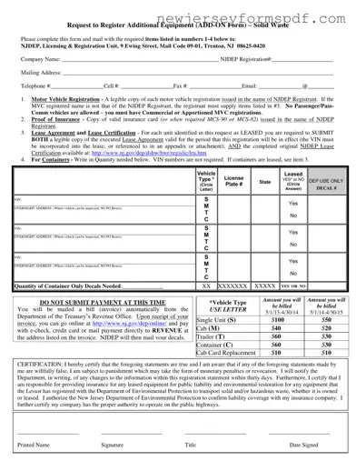 Fill Out a Valid Njdep Add On Template